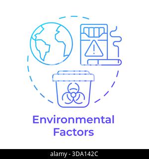 Environmental factors blue gradient concept icon Stock Vector
