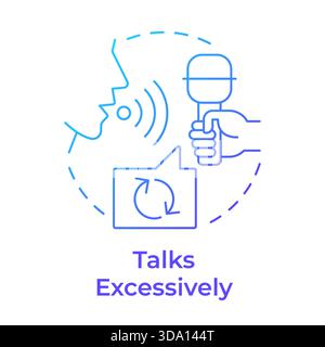 Talks excessively blue gradient concept icon Stock Vector