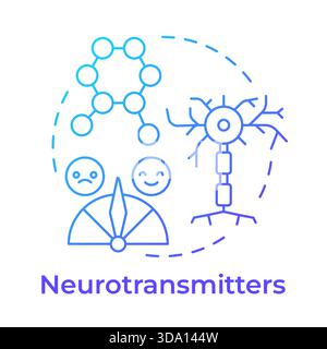 Neurotransmitters blue gradient concept icon Stock Vector