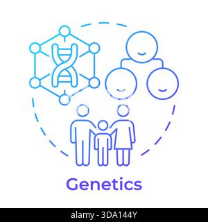 Genetics blue gradient concept icon Stock Vector
