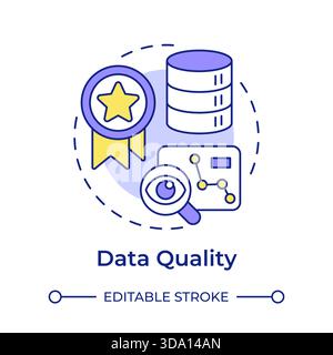 Data quality multi color concept icon Stock Vector