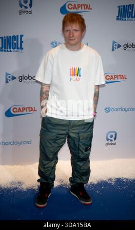 Ed Sheeran attendsthe Capital's Jingle Bell Ball at The O2 Arena on ...