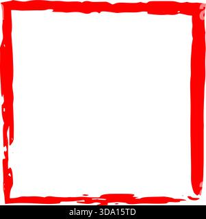 Grunge  vector Brush Painted Rectangle Frame Border Vector Template Stock Vector