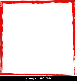Textured vector Brush Rectangle Border with Distressed Paint Corners Stock Vector