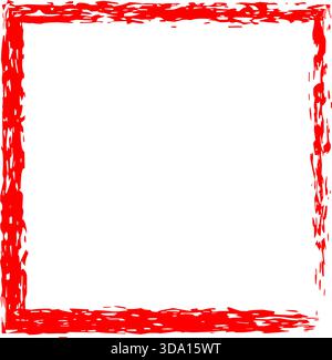 Red Grunge vector  Brush Rectangle Frame Border Vector Background Design Stock Vector