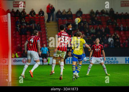 Walsall FC Goalkeeper Myles Roberts makes a save during a game Stock Photo