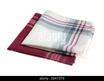Different handkerchiefs isolated on white. Stylish accessory Stock Photo