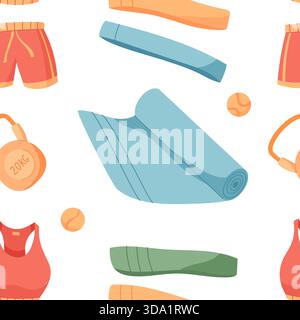 Seamless Flat Pattern For Fitness Stock Vector