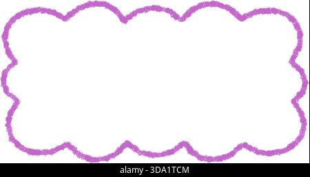 Groovy Wavy Scallop Rectangle Border Outline Stock Vector
