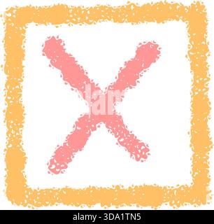 Chalk Pastel Cross Check Box Symbol Stock Vector