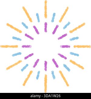 Crayon Firecracker Sparkle Burst Pattern Stock Vector