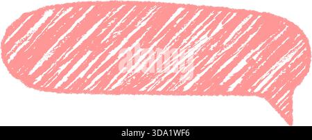 Pink Crayon Sketch Organic Chat Bubble Stock Vector