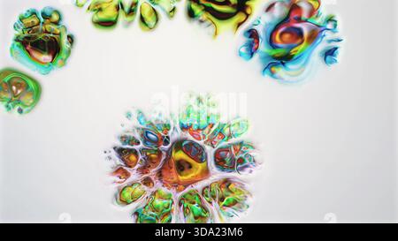 Microscopic swirl clusters in vibrant organic palette Stock Photo