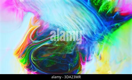 Fluid blend of bright hues creating an abstract artistic pattern Stock Photo