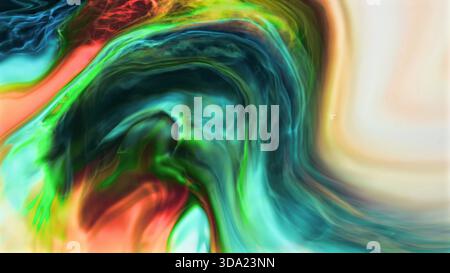 Dynamic swirling fluid art showcasing a burst of vibrant liquid colors Stock Photo