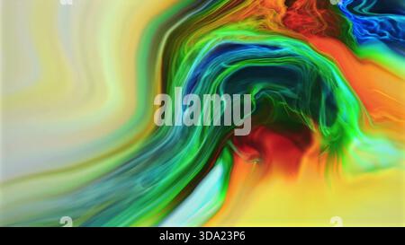 Dynamic swirling fluid art showcasing a burst of vibrant liquid colors Stock Photo