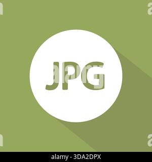 JPG file extension icon. Picture format symbol. Image file Vector type. Olive green background. EPS 10. Stock Vector