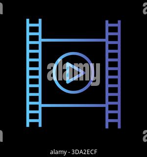 Movie film icon. Video play symbol. Cinema strip Vector. Entertainment media shape. EPS 10. Stock Vector