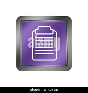Clipboard document icon. Report data symbol. Checklist form detail. Vector note illustration. EPS 10. Stock Vector