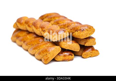 Greek cookies Koulourakia isolated on white background Stock Photo