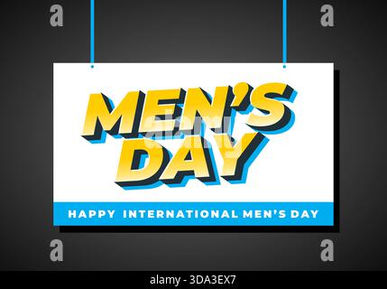 A colorful banner celebrating International Mens Day with bold text. Stock Vector