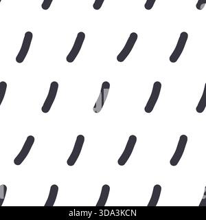 Rain monochrome seamless pattern. Black and white small lines sprinkles background. Simple confetti repeated wallpaper. Short line dash vector surface Stock Vector