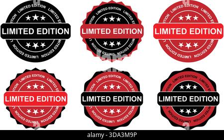 Limited Edition Badges Collection with Stars Stock Vector