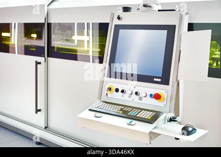 Control panel for laser cutting system Stock Photo