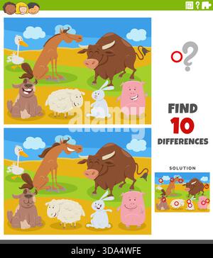 Rabbit Farm Find The Differences Stock Vector Image & Art - Alamy