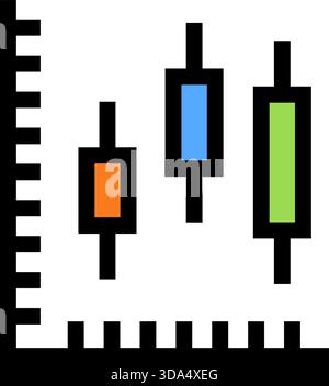 Candlestick chart icon. Color infographic diagram template isolated on ...
