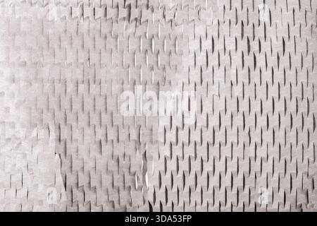 Sliced brown paper for packaging. Using recyclable materials concept. Background, texture. Color of the year 2026 - Cloud Dancer. Stock Photo