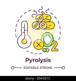 Pyrolysis multi color concept icon Stock Vector