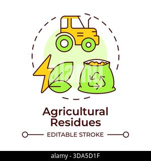 Agricultural residues multi color concept icon Stock Vector