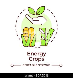 Energy crops multi color concept icon Stock Vector