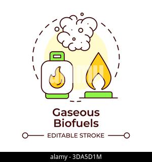 Gaseous biofuels multi color concept icon Stock Vector