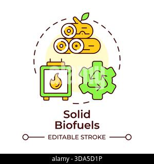 Solid biofuels multi color concept icon Stock Vector