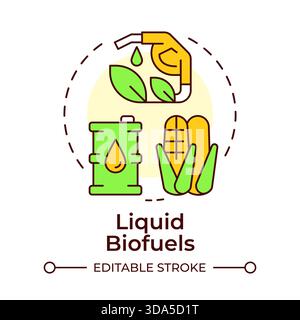 Liquid biofuels multi color concept icon Stock Vector