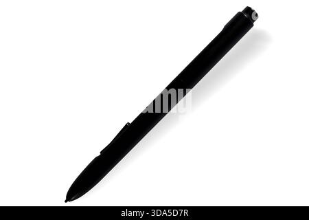 A pen for drawing and retouching on graphic tablet  on white background, isolated. Stock Photo