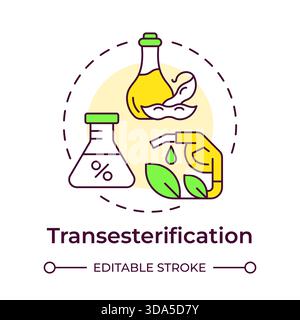 Transesterification multi color concept icon Stock Vector