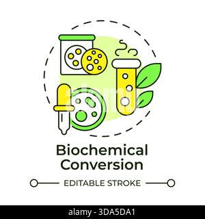 Biochemical conversion multi color concept icon Stock Vector