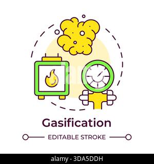 Gasification multi color concept icon Stock Vector