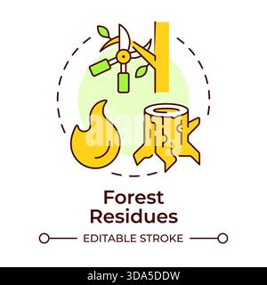 Forest residues multi color concept icon Stock Vector