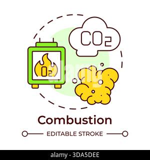 Combustion multi color concept icon Stock Vector