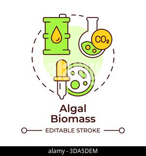 Algal biomass multi color concept icon Stock Vector