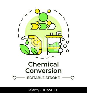 Chemical conversion multi color concept icon Stock Vector