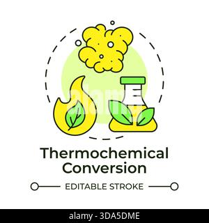 Thermochemical conversion multi color concept icon Stock Vector