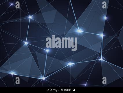 Abstract blue low poly triangle background, stock vector Stock Vector