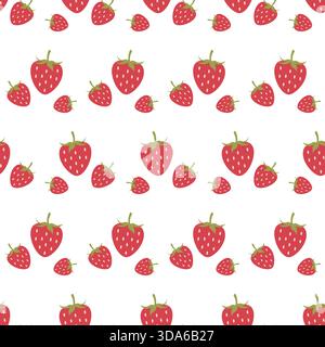Seamless pattern with strawberry. White background with strawberry illustration Stock Vector