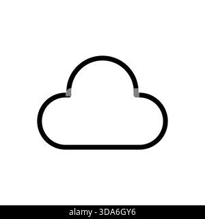 This image features a simple and clean outline design of a cloud icon, perfect for minimalist and modern applications across various digital platforms Stock Vector