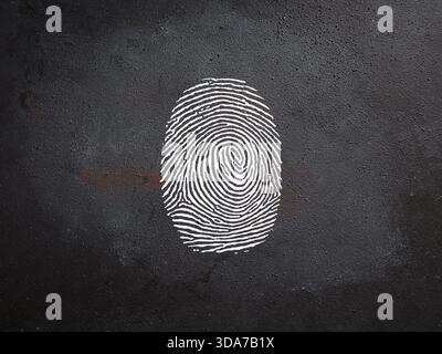 Fingerprint symbol on a dark textured background illustrating concepts of digital security, data privacy, and personal identification Stock Photo